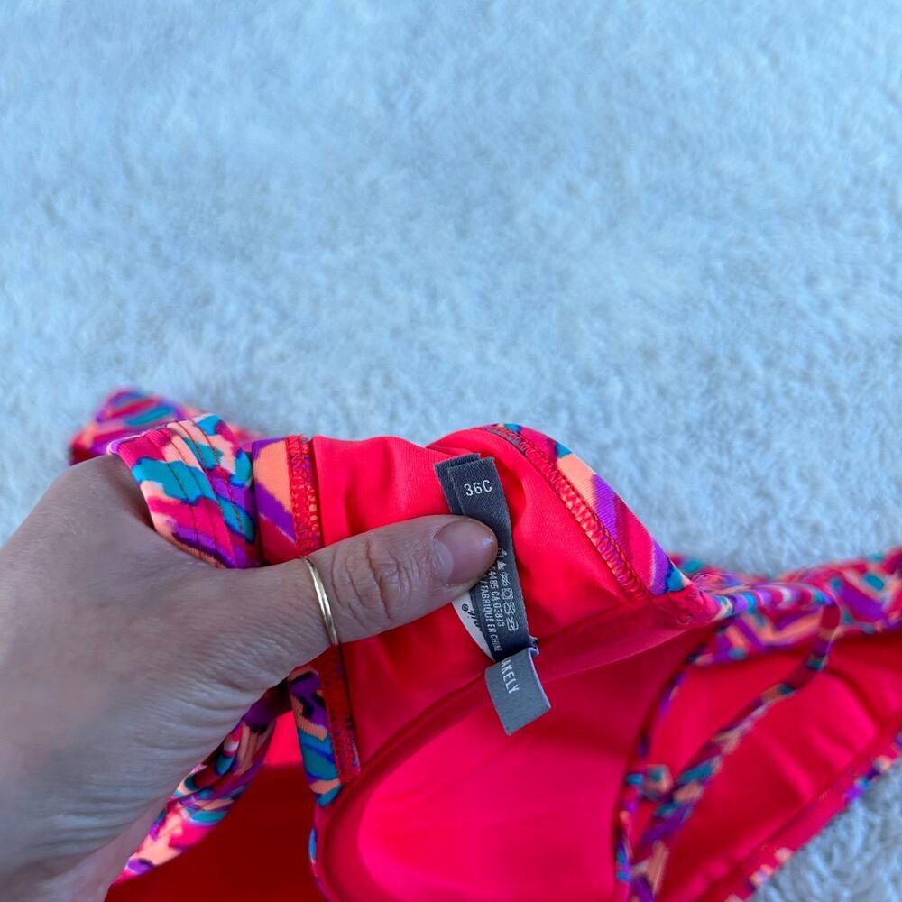 Aerie Womens Bikini Set Multi Color Swim Beach Sz 36C/L Resort Summer Fun Lake - Picture 5 of 6